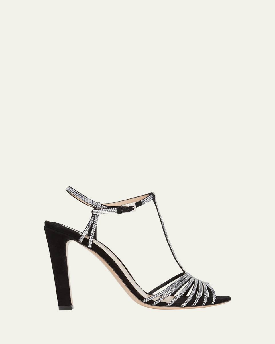 Jerry Suede and Crystal Strappy Sandals